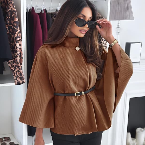 Agélii Fashion - Elegant cape with belt - several colors - one size 38-44