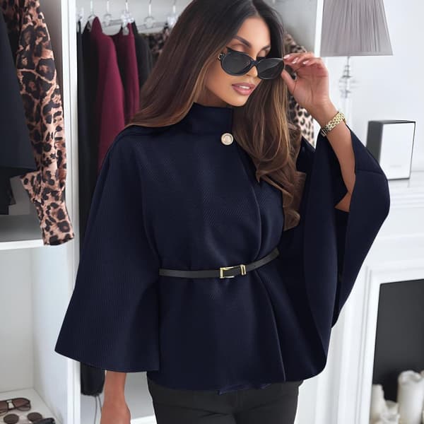 Agélii Fashion - Elegant cape with belt - several colors - one size 38-44