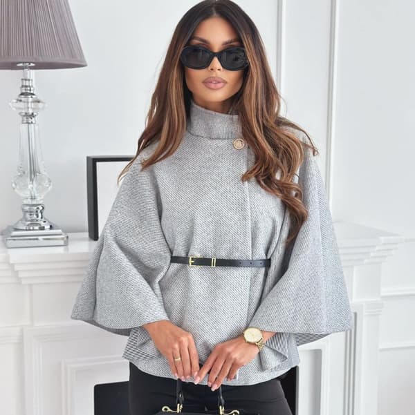 Agélii Fashion - Elegant cape with belt - several colors - one size 38-44