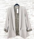 Miniatyrbild 5 av 11: Agélii Fashion - Chic blazer med leopardfoder - flera färger - one-size 38-42