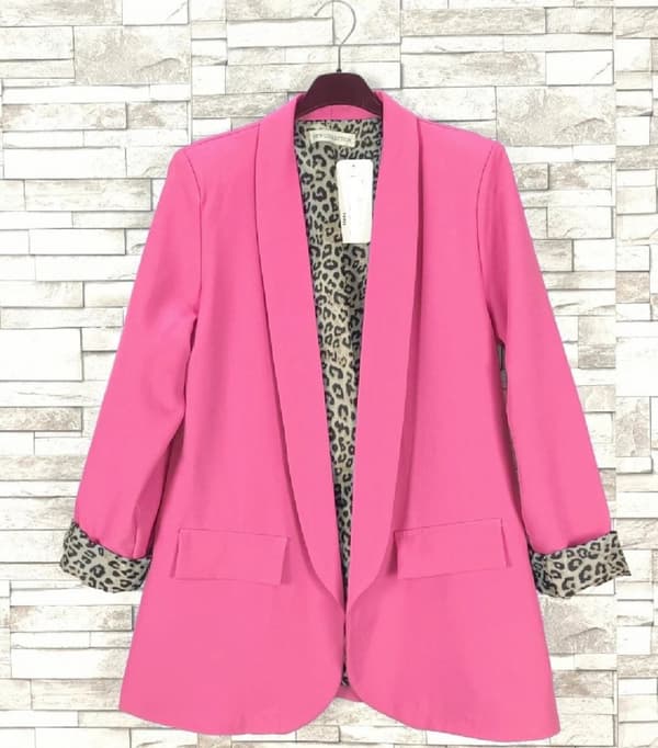 Agélii Fashion - Chic blazer med leopardfoder - flera färger - one-size 38-42
