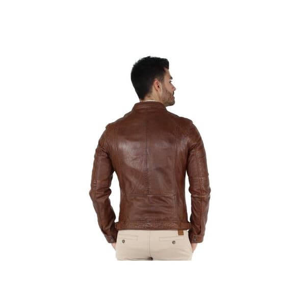 Blouson Oakwood Casey i läder ref 34483 Tabak