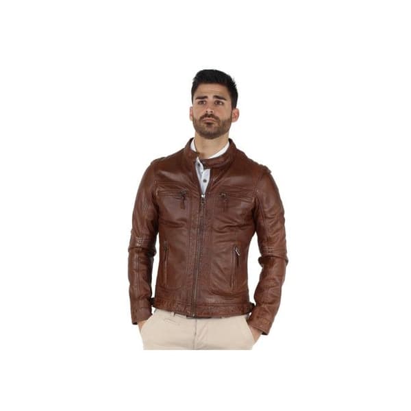 Blouson Oakwood Casey i läder ref 34483 Tabak