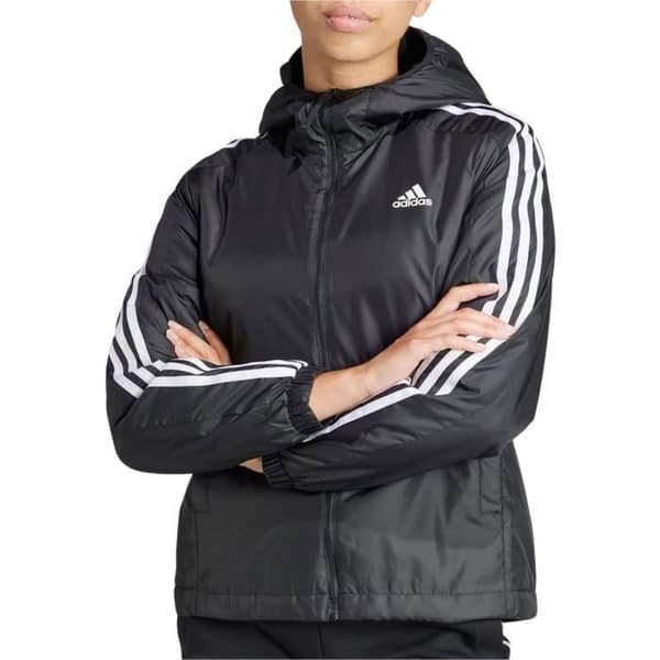 Jacka - Adidas - Essentials 3-Stripes - Dam - Svart - Vitt - Lätt och varm