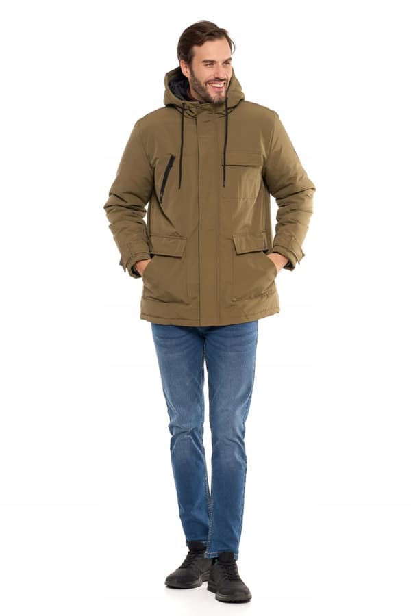Herre vinterjakke med lommer og hætte Varm, moderigtig, komfortabel MORAJ XL