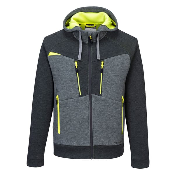 Portwest DX472 Zip-Up Hoodie - Grå/Svart Storlek S