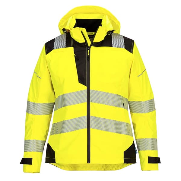 Dam PW3 Hi-Vis regnjacka - Gul/Svart XS