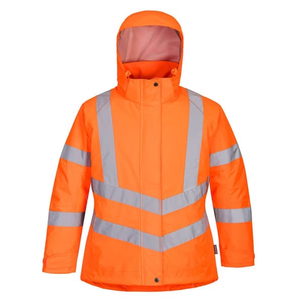 Dam vinterjacka med hög varselfunktion - Orange S