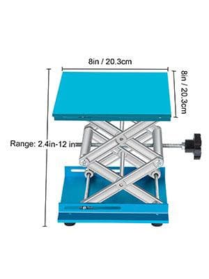 20,3 x 20,3 cm 40 kg kapacitet laboratorielyftbord i aluminium, stor belastning, justerbar höjd, bra stabilitet