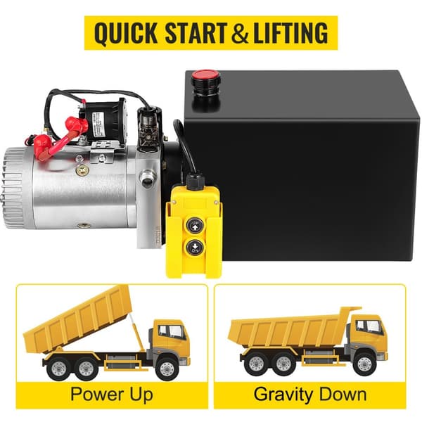 3,8L DC 12V enkelverkande hydraulpump, bil domkraft hydraulpump, snabbstart och lyft, lätt att installera och använda, bred applikation