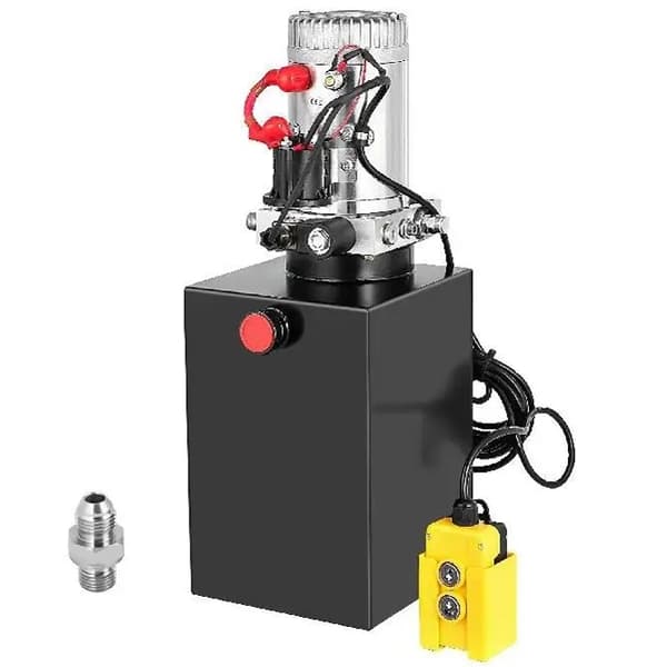 3,8L DC 12V enkelverkande hydraulpump, bil domkraft hydraulpump, snabbstart och lyft, lätt att installera och använda, bred applikation