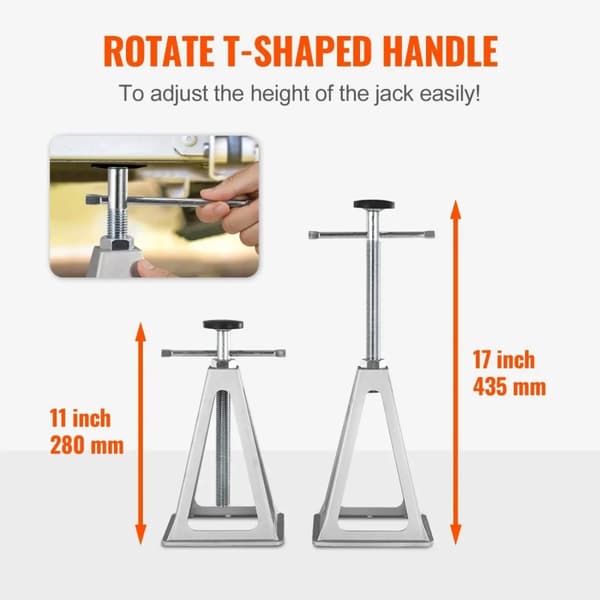 RV Stabilisator Jacks, 6000 lbs Kapacitet, Justerbar Højde 11-17 tommer, Holdbar Aluminium Konstruktion