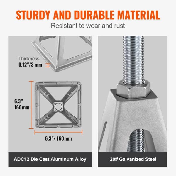 RV Stabilisator Jacks, 6000 lbs Kapacitet, Justerbar Højde 11-17 tommer, Holdbar Aluminium Konstruktion