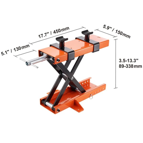 Motorcykel Sakselift, 1100 lbs kapacitet, skridsikker bred platform,1100IBS Support