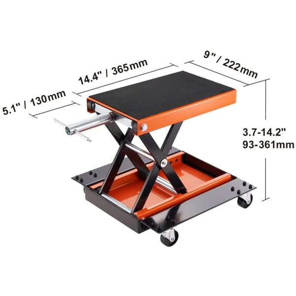 Motorcykel Sakselift, 1100 lbs kapacitet, skridsikker bred platform,1100IBS Support