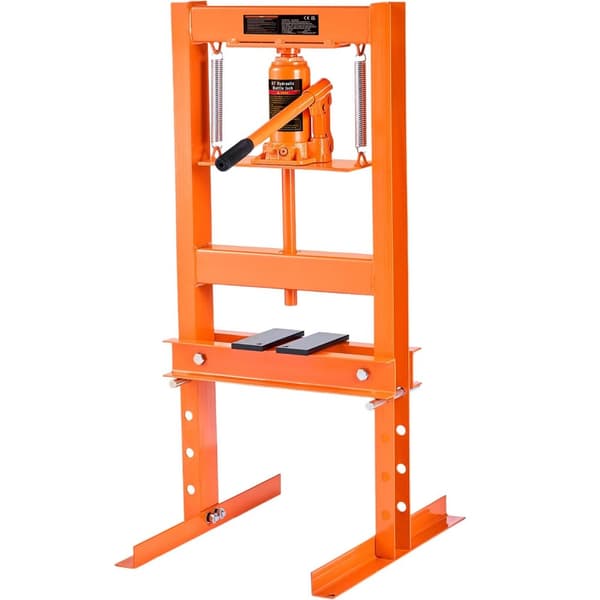 6 tons kapacitet H-ram hydraulisk verkstadspress med platta, 2,2"-9,8" justerbar höjd, stor lastbärande, robust och hållbar