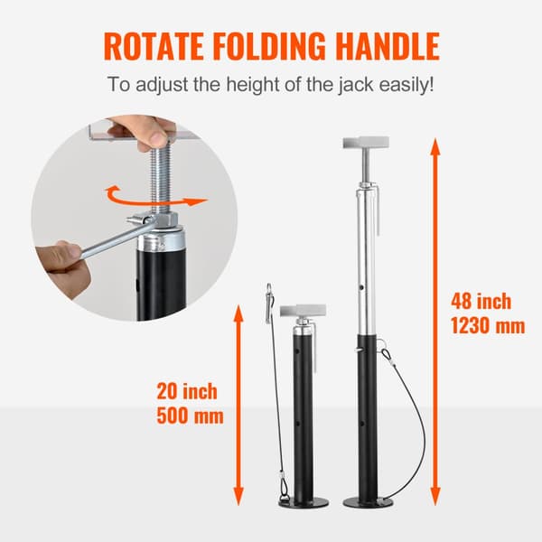 RV Slide Out Support Jacks, 5000 lbs Kapacitet, Justerbar Højde, 2-Delt Sæt