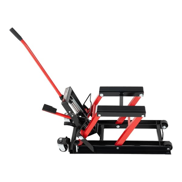 Moottoripyörän hydraulinen nostin, suuri kuormakapasiteetti, ergonominen kahva,Musta punainen