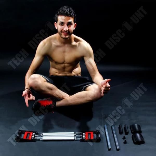 TD® Multifunktionell Rally Sit-up Bröst Expander Arm Styrka Grip Bår Dual Purpose Spring Rally
