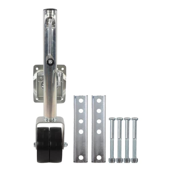 Dobbelt Hjul Trailer Jack, 1500lb Kapacitet, Justerbar Højde,sort
