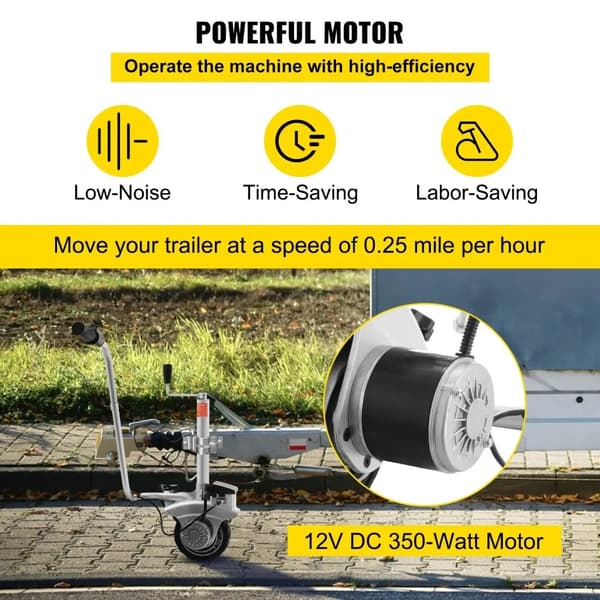 Elektrisk jockeyhjul, motoriserad, 350W effekt