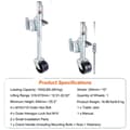 Miniatyrbillede 1 af 2: Trailer Jack Tongue Stand, Solid Jockey Sidewind, Rundhjulsløftning, 1500lbs