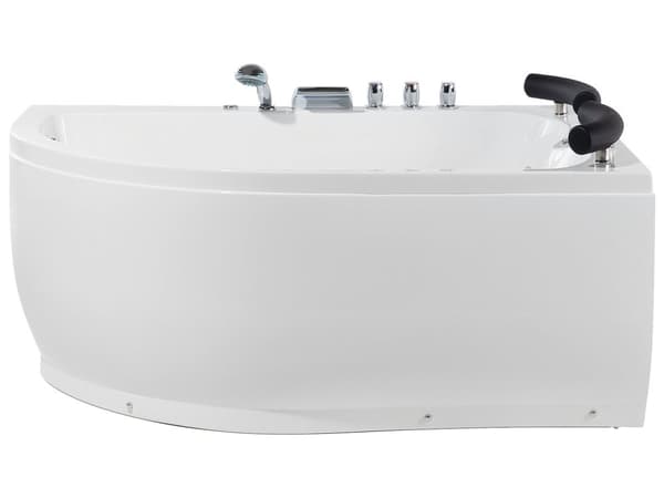 Bubbelbad Vit Sanitär Akryl LED-lights Kurvad Höger Dubbel 158 x 113 cm