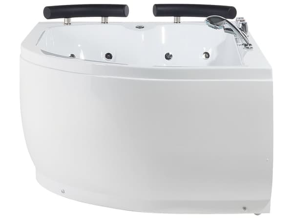 Bubbelbad Vit Sanitär Akryl LED-lights Kurvad Höger Dubbel 158 x 113 cm