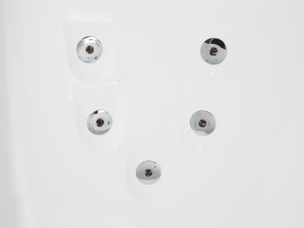 Bubbelbad Vit Sanitär Akryl LED-lights Kurvad Höger Dubbel 158 x 113 cm