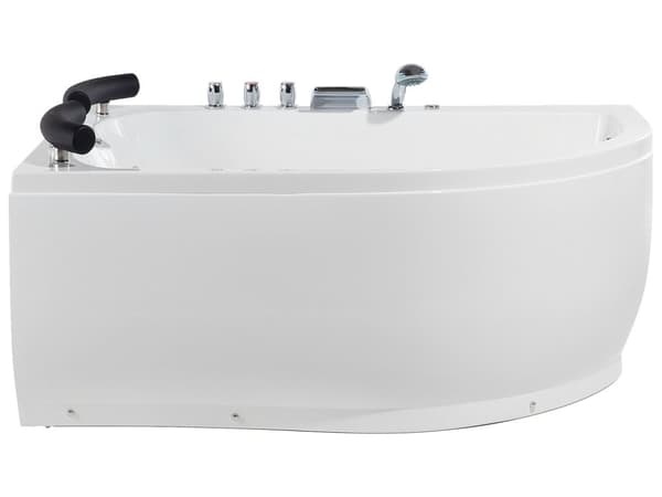 Bubbelbad Vit Sanitär Akryl LED-lights Kurvad Höger Dubbel 158 x 113 cm