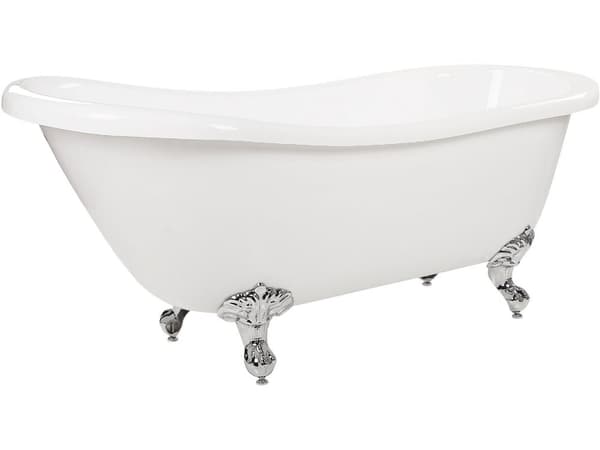 Badkar Vit Sanitetskryl 170 cm Blank Klassiskt Oval Fristående