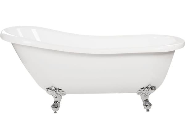 Badkar Vit Sanitetskryl 170 cm Blank Klassiskt Oval Fristående