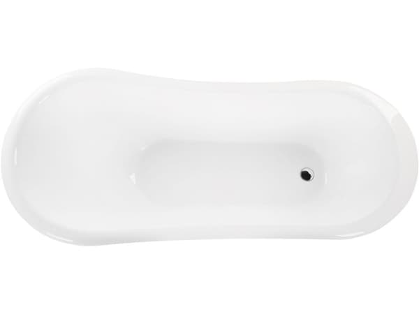 Badkar Vit Sanitetskryl 170 cm Blank Klassiskt Oval Fristående