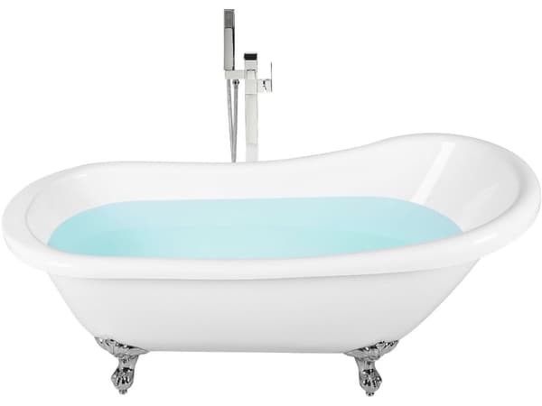 Badkar Vit Sanitetskryl 170 cm Blank Klassiskt Oval Fristående