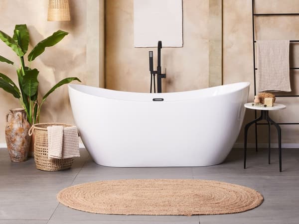Badkar Vit med Silver Sanitär Akryl 170 cm Fristående Modern