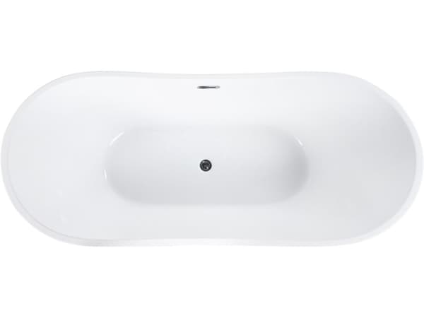 Badkar Vit med Silver Sanitär Akryl 170 cm Fristående Modern