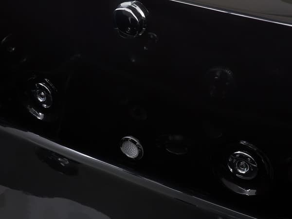 Bubbelbadkar Svart Akryl 183 x 90 cm Höger Massagestrålar Nackstöd LED-lampor