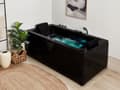 Miniatyrbild 2 av 11: Bubbelbadkar Svart Akryl 183 x 90 cm Höger Massagestrålar Nackstöd LED-lampor