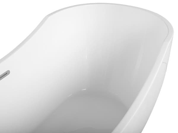 Badkar Vit Silver Akryl 170 cm Modern Oval Hållbar Fristående
