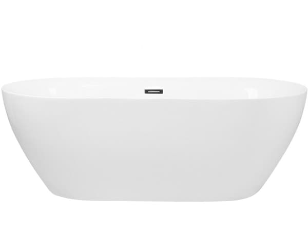 Badkar Vit Silver Akryl 170 cm Modern Oval Fristående Slitstark