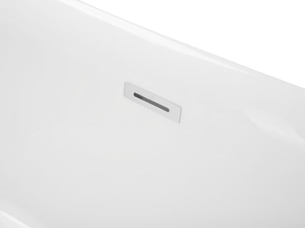Badkar Vit Silver Akryl 170 cm Modern Oval Fristående Slitstark