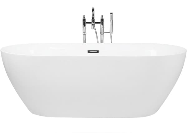 Badkar Vit Silver Akryl 170 cm Modern Oval Fristående Slitstark