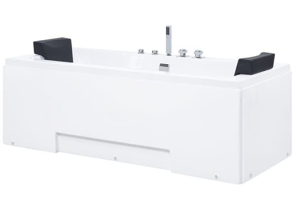 Bubbelbad Vit Sanitär akryl 150 x 75 cm Rektangulär Dubbel Massagefunktion Nackstöd Modern Design