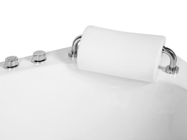 Hörnbubbelbadkar vit sanitär akryl med LED-massagestrålar 187 x 136 cm Modern design