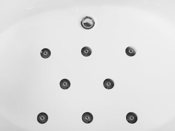 Hörnbubbelbadkar vit sanitär akryl med LED-massagestrålar 187 x 136 cm Modern design