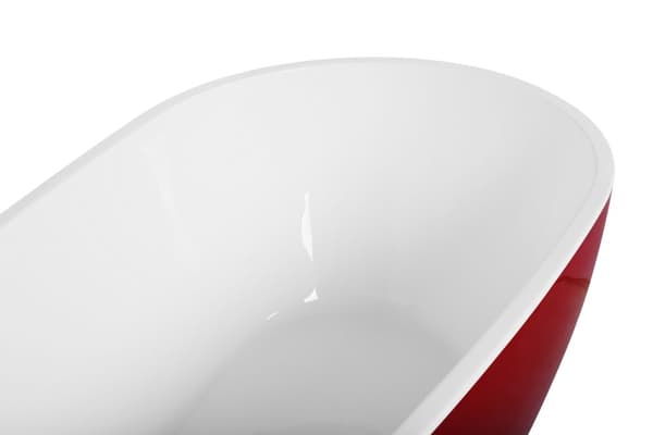 Fristående Badkar Röd Sanitär Akryl Enkel 173 x 82 cm Oval Modern Design