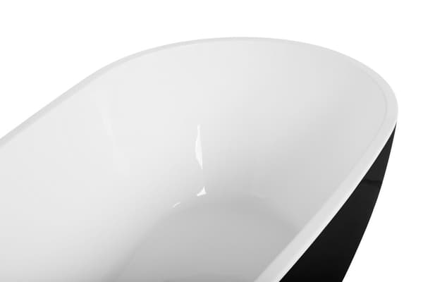 Fristående Badkar Svart Sanitär Akryl Enkel 173 x 82 cm Oval Modern Design