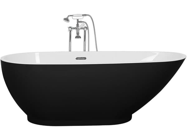 Fristående Badkar Svart Sanitär Akryl Enkel 173 x 82 cm Oval Modern Design