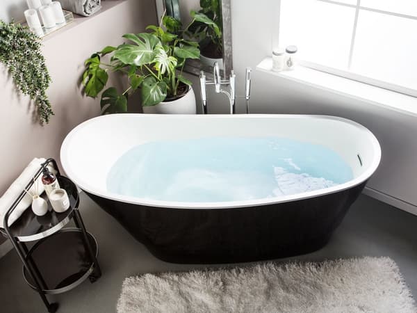 Badkar Svart Akryl 170 cm Modern Oval Minimalistisk Fristående