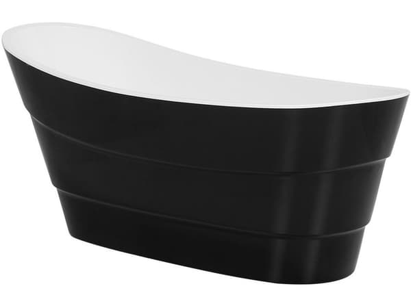 Badkar Svart Akryl 170 cm Modern Oval Minimalistisk Fristående